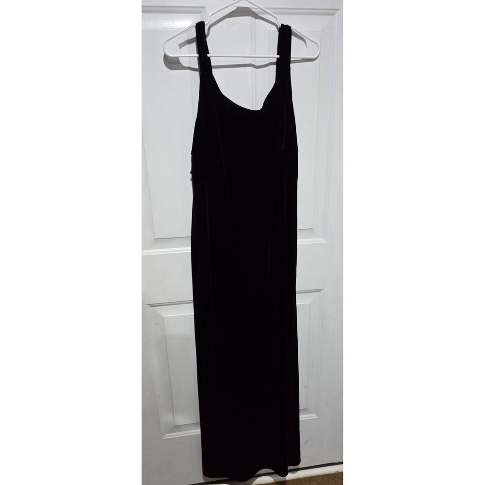 ONYX Nite Black Velvet Lined Sleeveless Maxi Evening Dress Women Sz 20 Vtg 90s